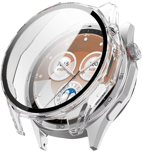 FTRONGRT Hülle Kompatibel mit Huawei Watch GT 6 46mm, PC + Bildschirmfilm, Kratzfest, All-Inclusive-Schutzhülle. Transparent