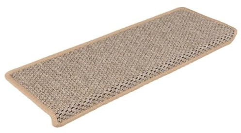 KTHLBRH rutschfeste Sisal-Optik Treppenmatten Set, Schalldämmende Stufenmatten mit beidseitigem Klebeband, Waschbare und Faltbare Anti-Rutschmatten für Innentreppen, Treppenschutz