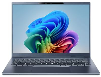 Acer Aspire 14 AI (A14-11M-X3EH) AI Laptop, Copilot+ PC, 14 WUXGA IPS 120Hz Display, Qualcomm Snapdragon X X1-26-100, 32 GB RAM, 1 TB SSD, Qualcomm Adreno GPU, Windows 11, QWERTZ Tastatur