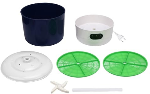 HEEPDD Machine à Germes de Soja, Germoir Automatique avec Système de Pulvérisation Rotatif à 360° pour le Jardinage Intérieur, 2 Couches de Grande capacité 20 W, Matériau PP de (Prise UE 220V)