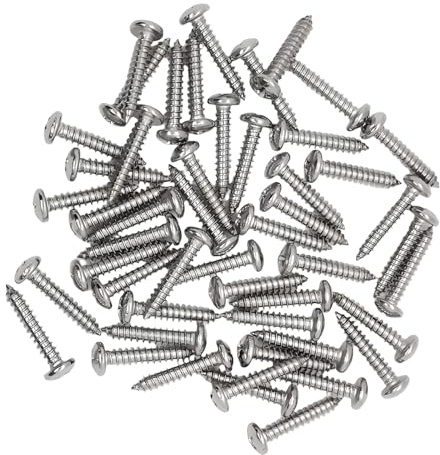 25 mm Stainless Steel Screws M4, Self Tapping Round Pan Head Wood Screw, Hardware Fasteners, Pack of 50
