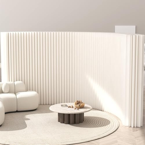 Raumteiler aus kraftpapier, Faltbare Papier-Raumtrennwand - tragbare Vielseitig einsetzbare Trennwand für gewerbliche Räume, Schlafzimmer, Büro, Dekoration (Weiß)