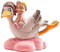 dekora - Figura de Resina para Tarta de Bautizo | Decoración de Pastel para Baby Shower y Bautizo de Niña | Cigüeña con bebé rosa | Cake topper resistente y bonito (10cm)