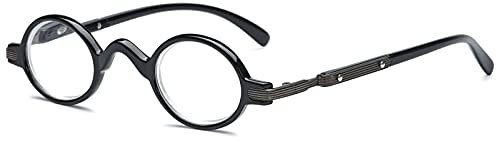 VEVESMUNDO Lesebrillen Herren Damen Retro Runde Klassische Vollrandbrille Arbeitsplatzbrille Vintage Klar Lesehilfe Sehhilfe Brillen mit Sehstärke (1 Stück Schwarz Lesebrille, 2.0)