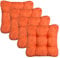 Brandsseller Kissen-Set Sitzkissen Dekokissen Stuhlkissen Zierkissen Stuhlauflage 4er-Set Terracotta-Orange