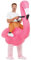 Amakando Lustiges Trag-Mich-Kostüm Flamingo mit Gebläse/Rosa-Weiß/Reitkostüm Vogel für Erwachsene/Bestens geeignet zu Straßenkarneval & Fastnacht