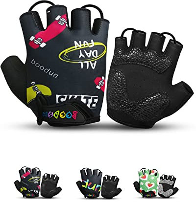 KONVINIT Fahrradhandschuhe Kinder,Hablfinger MTB Handschuhe,Sommer Radhandschuhe für Jungen und Mädchen 1 2 3 4 5 6 7 8 9 10 Jahre,für Mountainbike,BMX,Roller,Laufrad,Radfahren,Rennrad,L