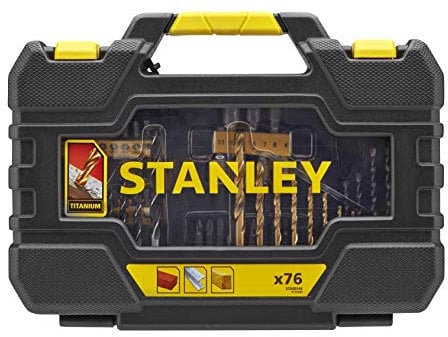 Stanley Sta88544-Xj - Juego de 76 brocas para taladro y conducción, color negro y amarillo