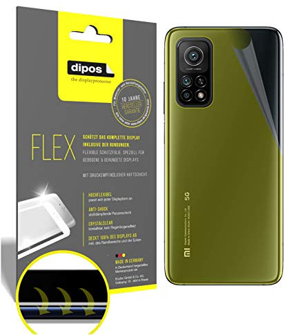 dipos I 3X Protector de Pantalla Compatible con Xiaomi Mi 10T Pro Trasero - Cobertura 100% para Pantalla I 3D Full Cover láminas Protectoras