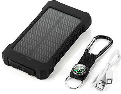 Batterie Externe Solaire pour Huawei P30 Lite XL Smartphone Tablette Chargeur Universel Power Bank 4000mAh 2 Port USB