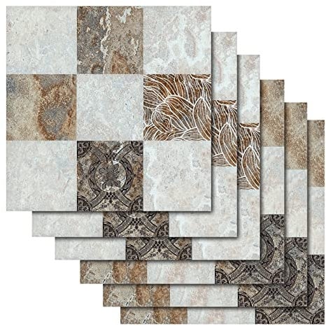 Liwein 30 adesivi per piastrelle autoadesive, in marmo, Staccare e attaccare, decorazione da parete, per cucina, bagno, 20 x 20 cm