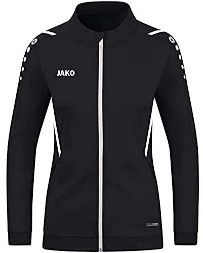 JAKO Damen Polyesterjacke Challenge, Schwarz/Weiß, 44