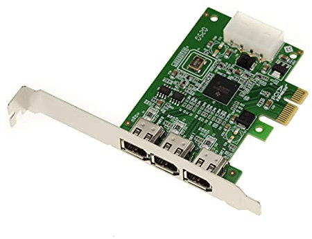 KALEA-INFORMATIQUE Scheda PCIe x1 con 3 porte Firewire 400 Ieee1394a 6 punti. Chipset TI XIO2213B