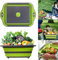 Barrageon Plegable Tabla Cortar Multifunción Cocina Vegetales Fruta Desagüe Plegadizo Cesta Lavar Platos Lavabo Cuenco Lavado Limpiar Comida Almacenamiento Cámping Picnic (Verde + Gris)