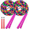 Kingcolor Double Dutch Jump Rope Long Jump Rope 16 FT 2 Pack,Plastic Segmented Beaded Diy Jump Rope, Suitable for Children and Adults, Long Enough for 5-6 Jumpers（Pink）