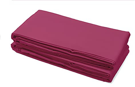 Home Linge Passion - Lenzuolo piatto tinta unita 2 persone 100% cotone - Fushia - 240 x 300 cm