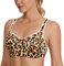 SYROKAN Donna Reggiseno Sportivo Alto Impatto con Ferretto Taglie Forti Golden Orange Leopard Grain 5E