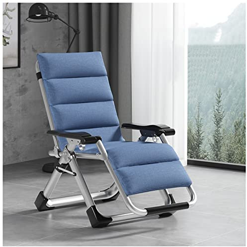 Relax-Liegestuhl, Relaxsessel Mit Liegefunktion, Liegestuhl Mit Verstellbarer Rückenlehne Und Armlehnen, Für Den Garten, Die Terrasse Oder Den Pool, Bis 150 Kg Belastbar(Color:Silver,Size:Blue)
