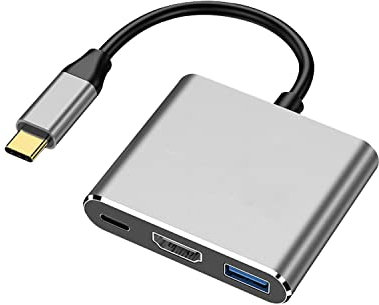 Adattatore AV Digitale Multiporta da USB C a HDMI, Hub Adattatore HDMI da USB 3.1 Tipo C a 4K con Porta USB 3.0 + PD Compatibile con MacBook Pro / S8 + / S9 + ecc Dispositivi USB-C