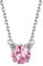 PROSILVER Collier Tourmaline Rose de Synthèse Femme Argent Pendentif Pierre de Naissance Octobre