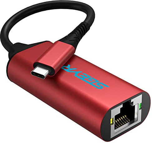 SGEYR - Adaptador USB C a Ethernet RJ45 para Fire TV, MacBook, Surface, XPS Windows - Rojo
