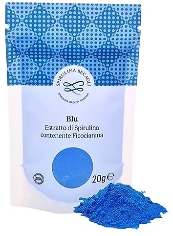 SPIRULINA BECAGLI - Spirulina Blu in Polvere 20 g, Colorante Alimentare Naturale, Made in Italy, Ricca di Ficocianina e Proteine Vegan Ok