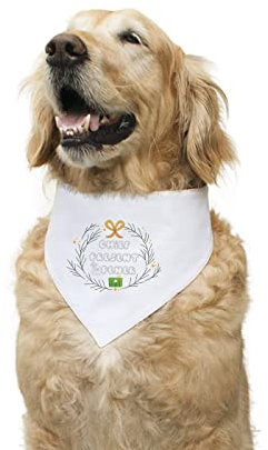 Ruse Hundehalstuch, Geschenköffner, bedruckt, wendbar, mit verstellbarem und bequemem Druckknopf, Hundehalstuch, Geschenk für Haustiere zu Weihnachten (klein) (schneeweiß)