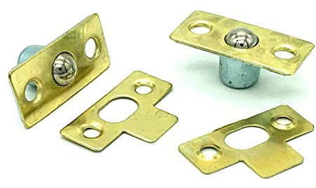 1 x Roller Ball Catch 35mm Brass Plated Catches Bale Door Latch & Strike Plate