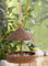 Dekohänger Futterstation aus Metall in Rost Optik, Futterhaus zum Hinhängen für Garten, Balkon oder Terrasse, Vogelhaus