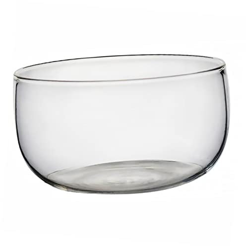 Cabilock Popcorn Serving Bowl - Microwave Container for Salad, Lunch, Dessert - Large Glass Heatproof Bowl for Fruits, Appetizers - Round Seasoning Plate