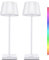 WOWDSGN LED Tischleuchte Kabellos - Akku Tischlampe Aufladbar mit Touch-Schalter - Unendlich Dimmbares - IP44-4000mAh Batterie - 3000K / 4000K / 5000K + RGB [Energieklasse F] (2 Stück)