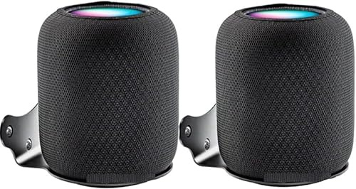 ZahoTse for Apple HomePod 2 Holder Apple HomePod 2 Wall Mount Stand Bracket Accessories with Integrated Cable Management,Smart Home Speaker Accessories Rack (Black) 2PCS