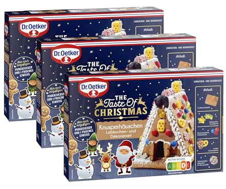 Dr.Oetker Knusper-Häuschen Lebkuchenhaus zum Selberbasteln 403g (3er Pack)