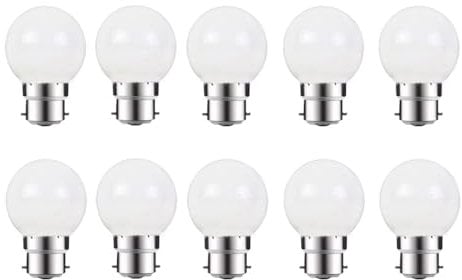 ZFQ 2W B22 G45 LED Leuchtmittel, Glühbirne B22 Kaltweiss, Mini Globe für 2W Glühlampen 200 Lumen, für Hochzeit Halloween Weihnachten Party Bar, AC 220-240V, 10 Stück