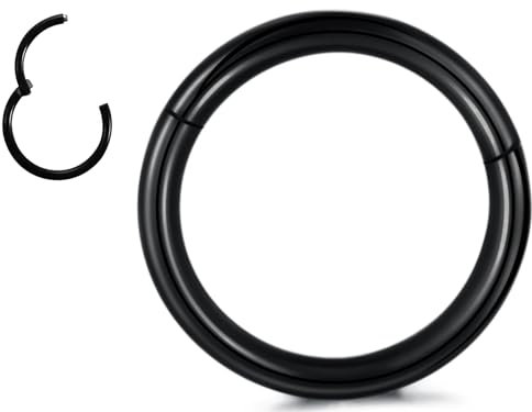 septum piercing chirurgenstahl piercing ring helix piercings– Universal Nasenpiercing für Septum, Nase, Lippe, Ohr – Stilvolles Design (0,8 mm Stabstärke | 6 mm Innendurchmesser, Schwarz)