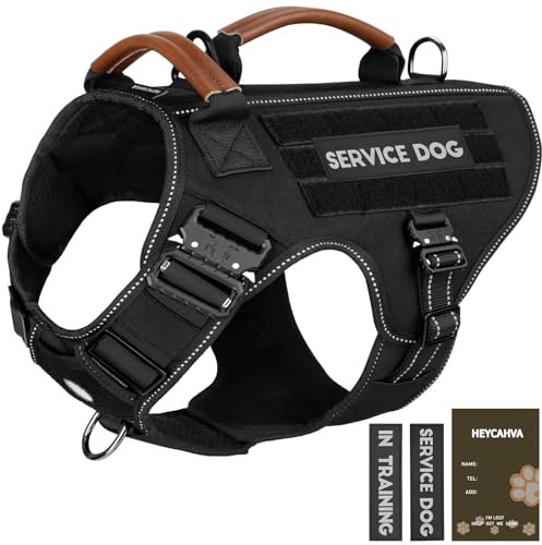 Taktisches Hundegeschirr - Diensthundeweste für Große Hunde (Schwarz, L)