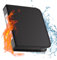 Tamfile Feuerfeste Ringbuch DIN A4, 33,5 x 28 x 6cm 2 D-Ringordner mit Großem Fassungsvermögen, fasst bis zu 375 Blatt, Wasserfeste Aktenordner für Büro, Schule und Zuhause, Schwarz