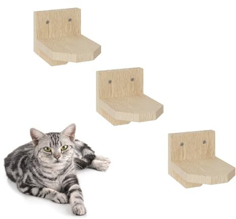 Katzenregal Kletterwand Wandmontage Katzenmöbel Katzenstufen Katzenbett 3 Stufen (10799)