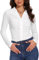 MISS MOLY Women's Blouses V-Neck Long Sleeve Ruched Tunic Tops - Formal and Casual Spring Shirts for Ladies White