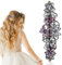 WLLHYF Blume Haarspangen, Vintage Strass Stil Barrettes, Luxus Schmuck Design Haarnadel, Metall Frühling Haarspange Clips, Haar-Accessoires für Frauen Mädchen(Blau Rosa)