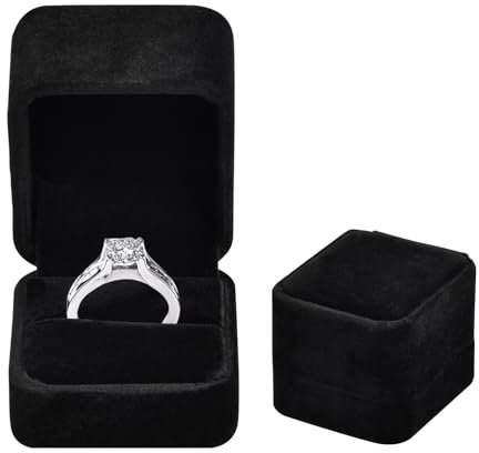 Dokeno 2 Pezzi Custodia per Anelli in Velluto Cofanetto Anello di Velluto Scatola per Anelli di Fidanzamento Velluto Scatola di Gioielli per Anelli per Proposta Matrimonio Anniversario