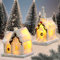 GAROMIA Weihnachtsdorf Beleuchtung Weiß 2 Stück Mini Lichthaus Gästehaus Weihnachtshaus Deko Weihnachten Kleine Haus Deko Weihnachtshaus Figur Weihnachtsdeko Innen Mini Weihnachtsstadt Außen Garten