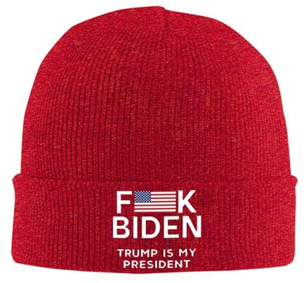 Strickmütze Scheiß Auf Biden Wintermütze Daily Beanie Mütze Unisex Cuffed Hats Für Running Camping Alle Jahreszeiten