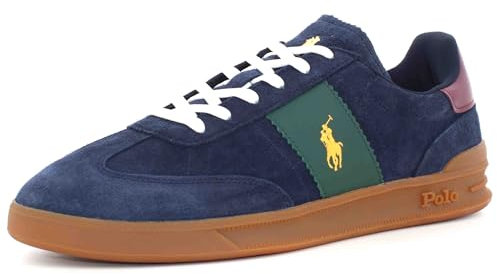 RALPH LAUREN Poloshirt Aera Blau, Grün und Bordeaux aus Wildleder und Leder - HRT AERA PP Navy Wine Forest - Gr, blau, 41 EU
