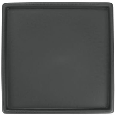 M METERXITY Ceramic Plant Saucer, 8 Inch Plant Water Catcher Tray, Plant Pot Saucers for Indoor/Outdoor Plants/Flower Drainage Drip Water Tray [Square Black]