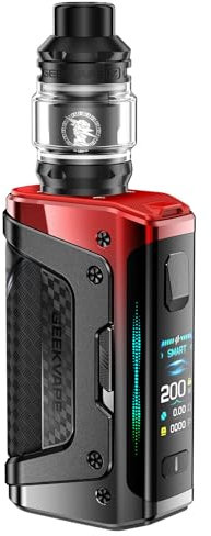 Geekvape Aegis Legend 5 Mod Kit | 200W TC Box Mod (Batterie nicht enthalten) Vape mit Z Sub Ohm Tank 5.5ml Vaper Z Coil Vaporizer Kein Nikotin (Turbo Rot)