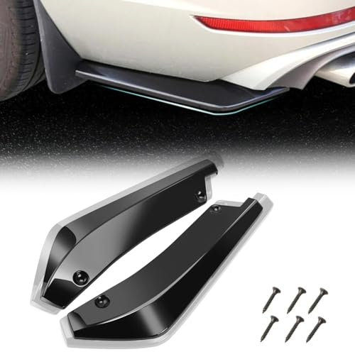 JGGQSY 2 Stück Auto Heckstoßstange Lip Diffusor für Audi A4 B7 Cabriolet 8HE, Auto Heckspoiler Auto Heckstoßstange Lip Spoiler, Wrap Angle Spoiler,A/Black