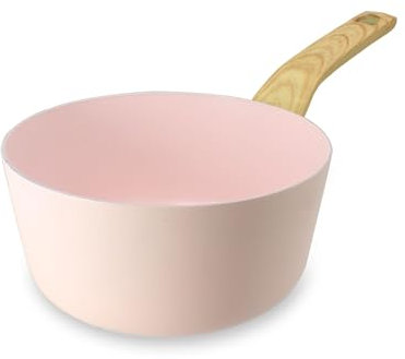 MENASTYL - Casserole 18cm avec revêtement antiadhésif céramique (Sans PFAS/Sans PTFE) tous feux dont induction - En Aluminium - Gamme Colorama - Rose - 6020924