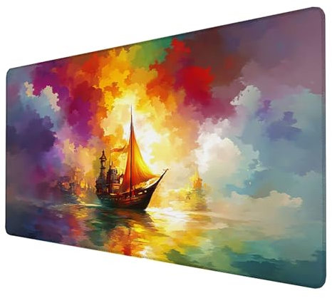 Mauspad (1500x800x3mm) Mousepad mit Vernähte Kanten (Meer) Rutschfester Mouse Pad, xxl Mousepad, (Farbe)Gaming Mauspad für schnelle Spielstile und optimale Kontrolle, Mousepad für alle Maustypen X-K6