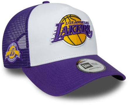New Era Adult's 9Forty Trucker Side Patch NBA Los Angeles Lakers Trucker Baseball Cap Hat Purple